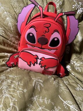Loungefly Red and Pink Cartoon Creature Kids Mini Backpack